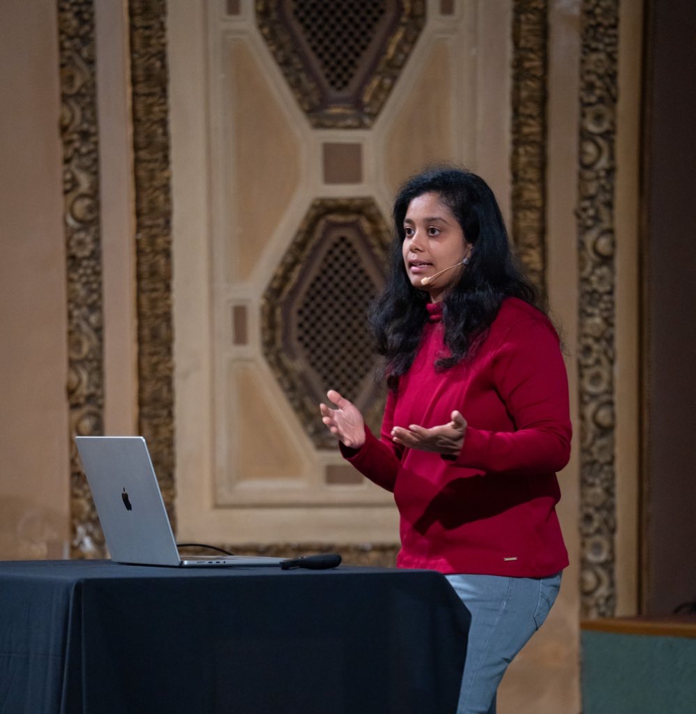 Shruti Balasa on stage at WebExpo 2025 in Prague